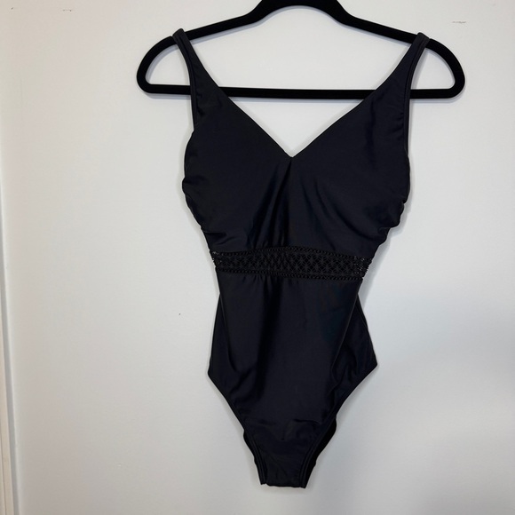 Pour Moi Sahara Crochet Waist Control Swimsuit Black Size Small NWT - Picture 5 of 10